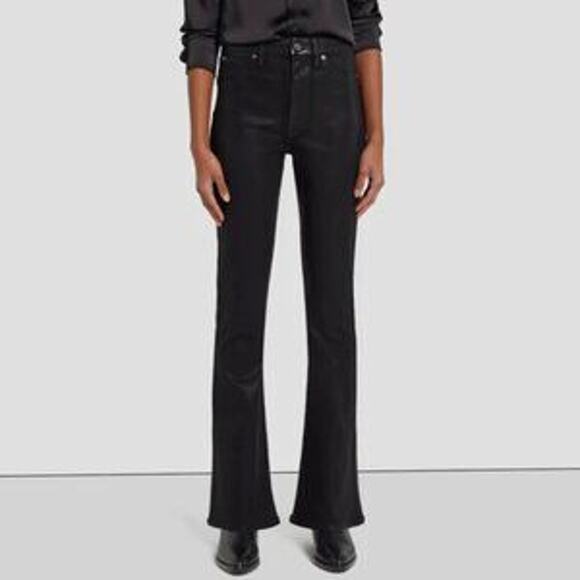 7FAM 7 For All Mankind Black Wash Denim Bootcut Jeans Women's Size 27 - Picture 1 of 8